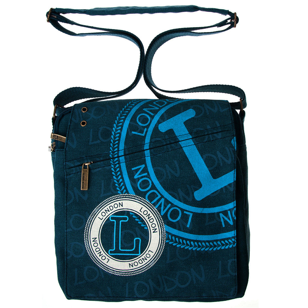 Original Robin Ruth Brand London Messenger Bag Small Navy on Black