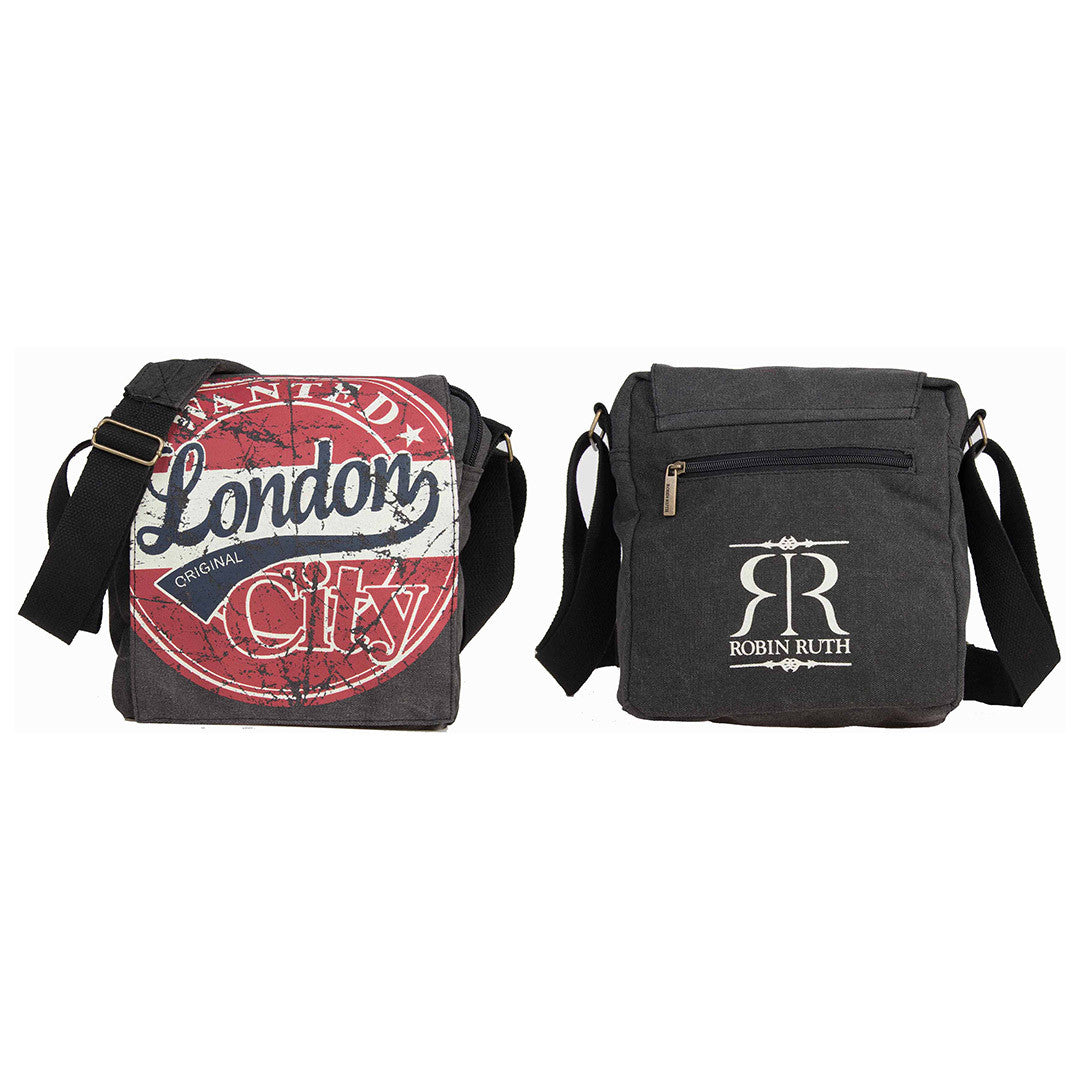 Wanted Messenger Bag London Large Black Red