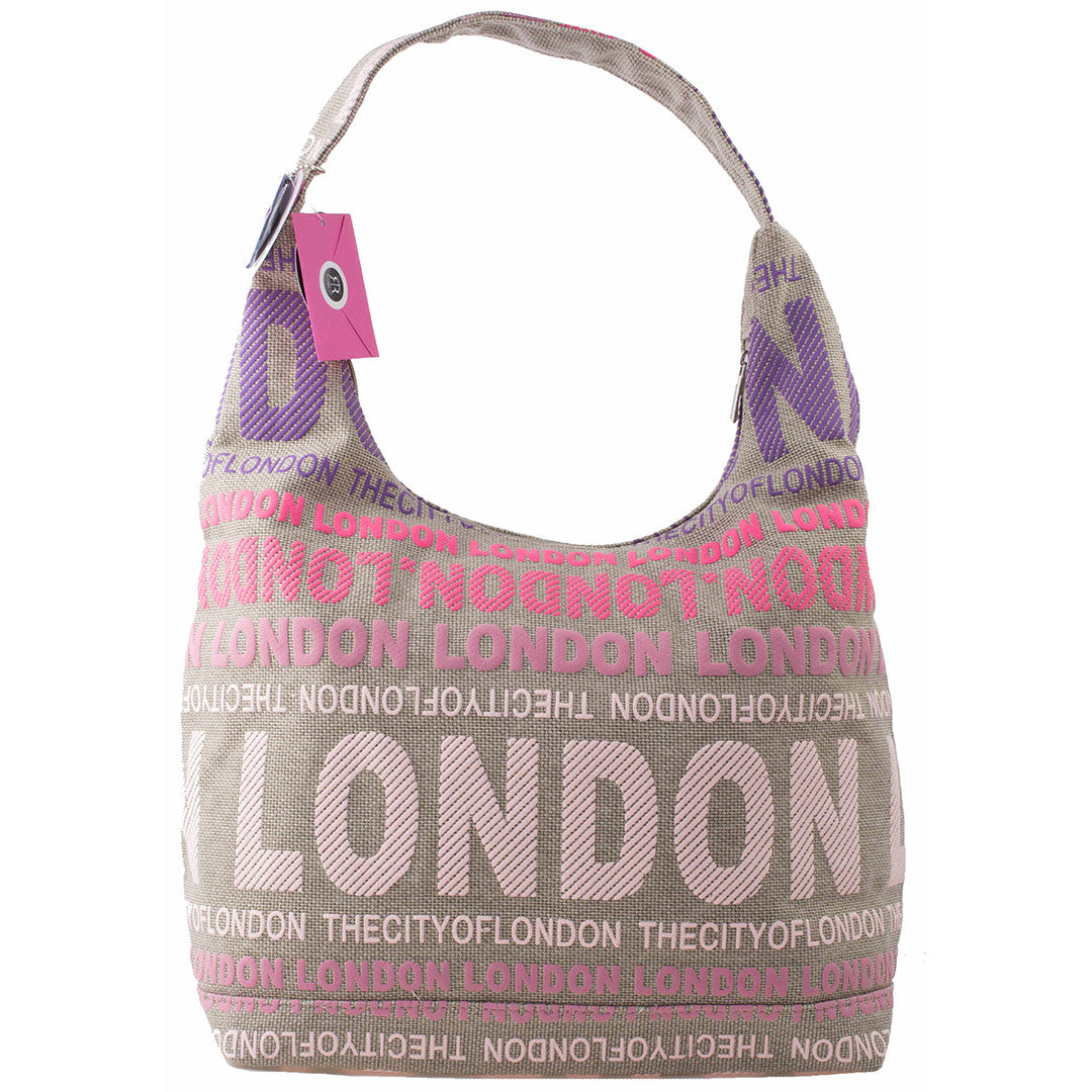 STYLISH LONDON SLING BAG ORIGINAL BY ROBIN RUTH BEIGE FUCHIA