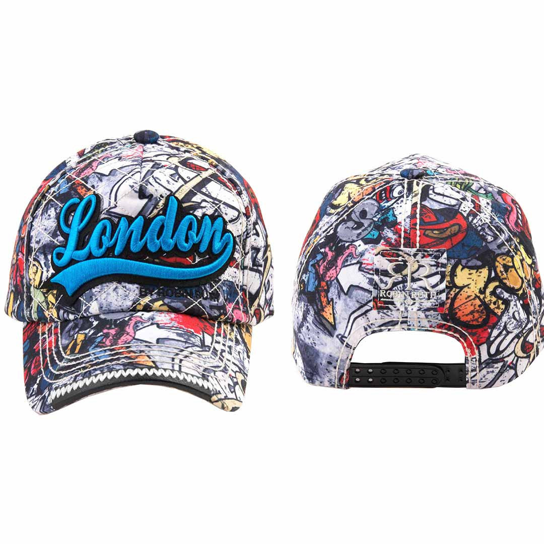ORIGINAL ROBIN RUTH BRAND LONDON SIGNATURE BASEBALL CAP GRAFFITI STYLE
