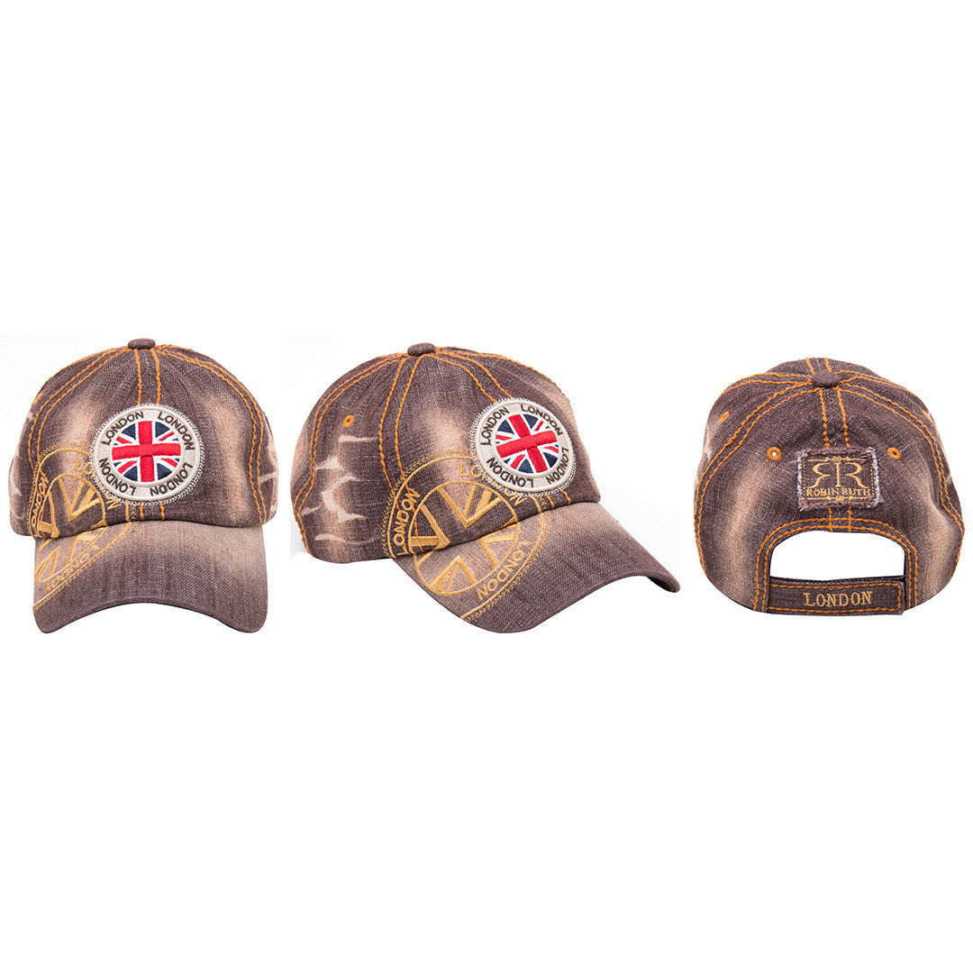 ORIGINAL ROBIN RUTH BRAND LONDON UNION JACK BADGE BASEBALL CAP
