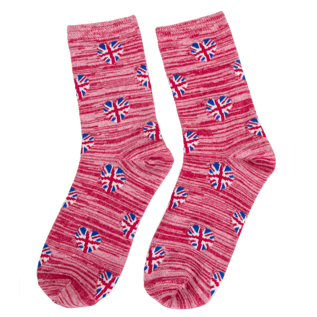 ORIGINAL ROBIN RUTH PINK UNION JACK SOCKS
