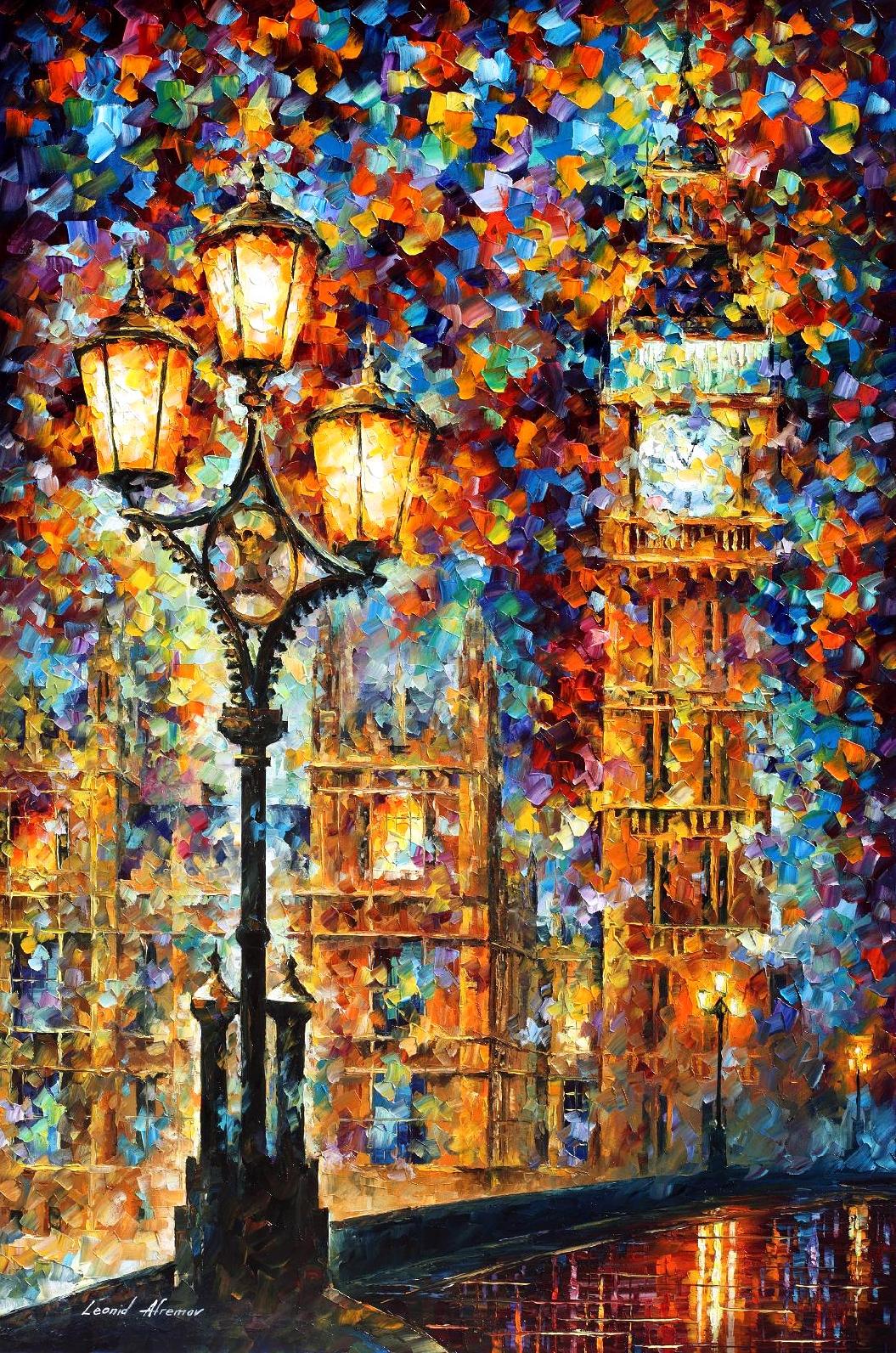 LONDON DREAMS -PALLETTE KNIFE OIL PAINTING ON CANVAS BY LEONID AFREMOV