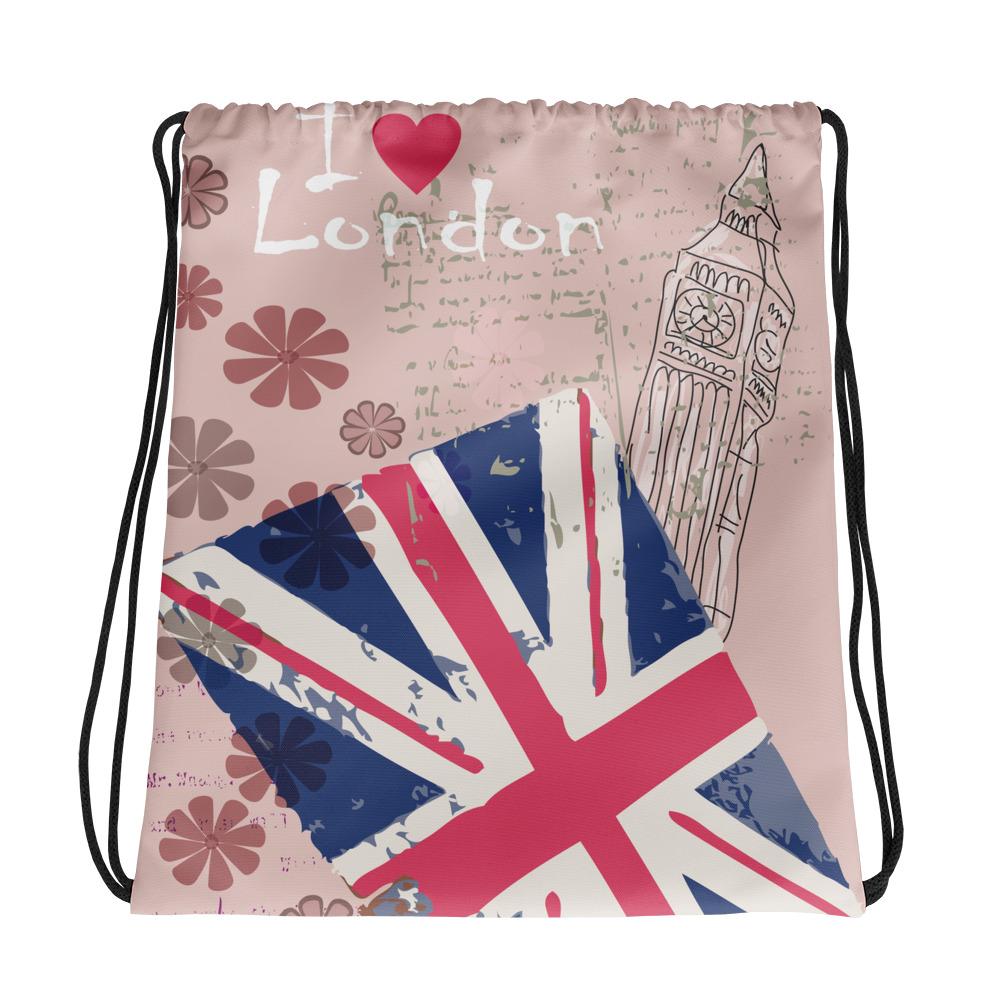 I LOVE LONDON SPORTY DRAWSTRING BAGS