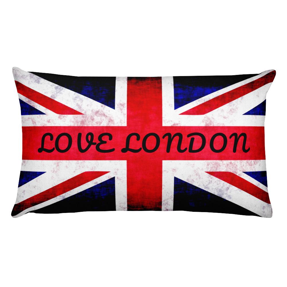 LOVE LONDON UNION JACK PREMIUM PILLOW - London Art and Souvenirs