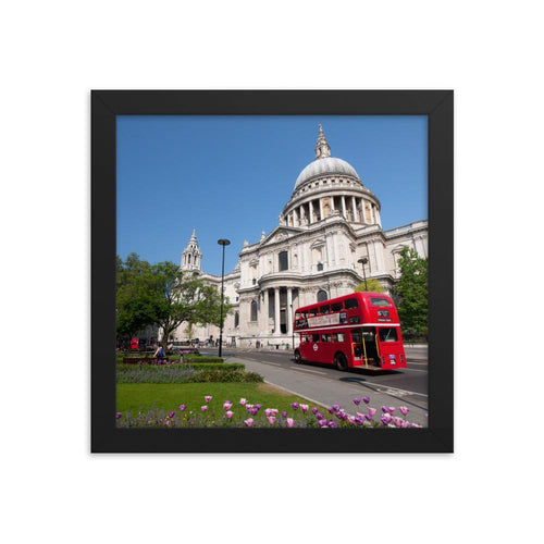 CLASSIC RED BUS IN LONDON PHOTO PRINT FRAMED - London Art and Souvenirs