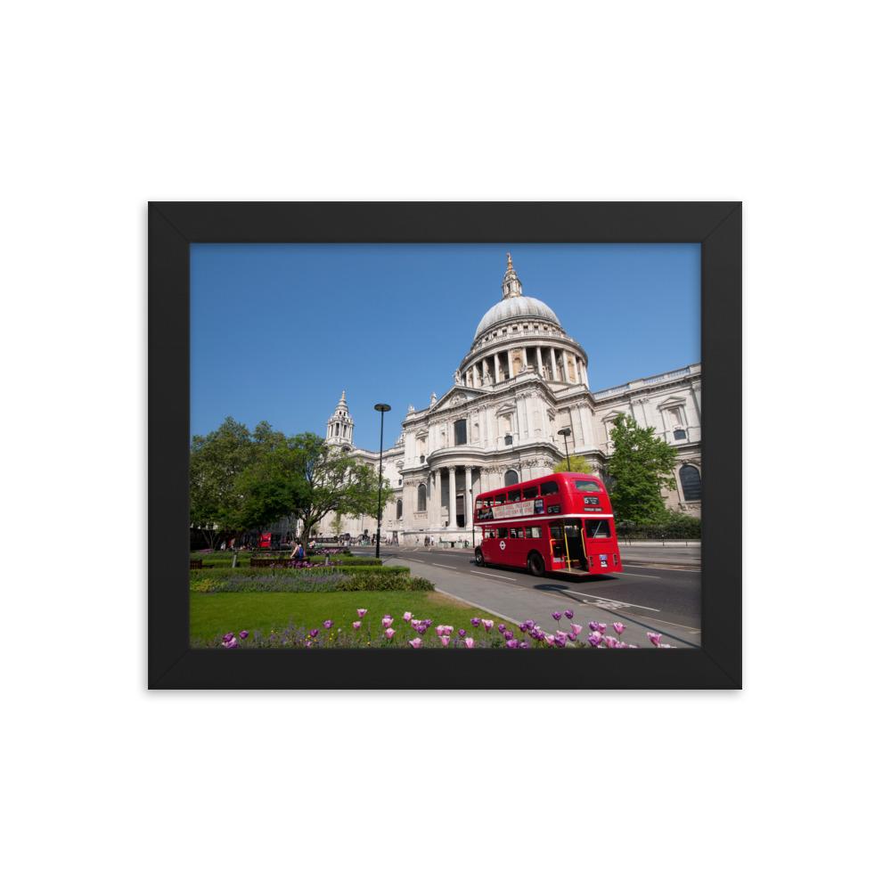 CLASSIC RED BUS IN LONDON PHOTO PRINT FRAMED