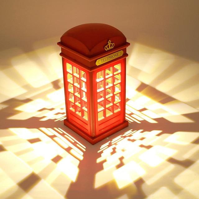 London Phone Booth Design LED Touch Night Light USB Rechargeable with Touch Sensor