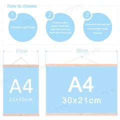Wooden Magnetic Posters Frames Modern Big Photo Pictures Canvas Painting Hanger