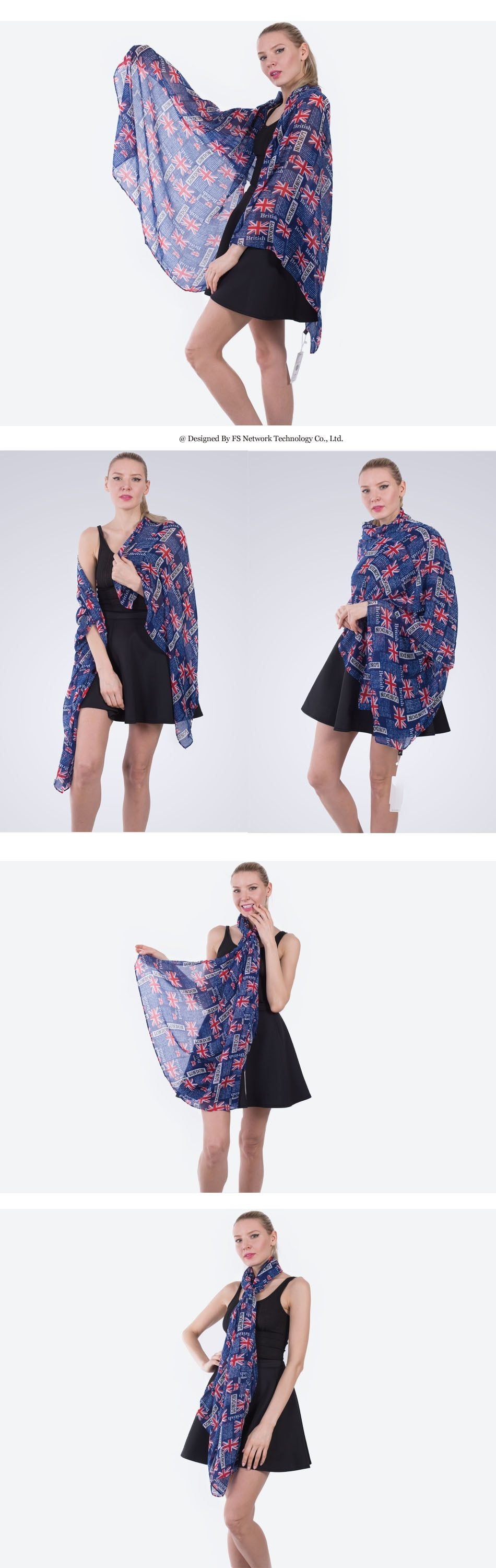 LONDON THEMED  LONG LUXURY SCARF - London Art and Souvenirs