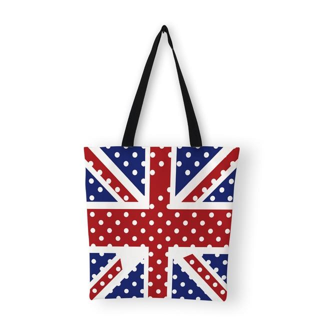 Women's  Canvas Shoulder Tote Bag Union Jack design