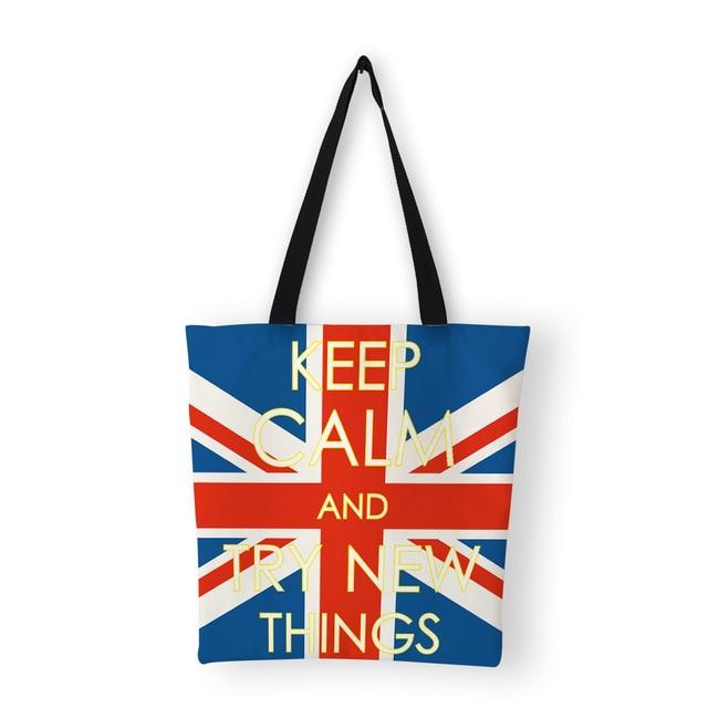 Women's  Canvas Shoulder Tote Bag Union Jack design - London Art and Souvenirs