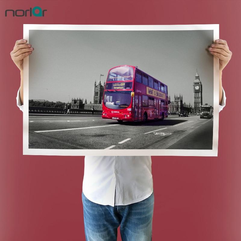 CANVAS PRINT OF FAMOUS LONDON RED BUS ON WESTMINISTER BRIDGE