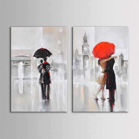AN ORIGINAL CANVAS OIL PAINTING "A NIGHT IN THE LONDON RAIN"