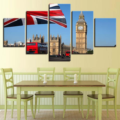 BEAUTIFUL 5 PIECE LONDON ART PRINT ON CANVAS - London Art and Souvenirs