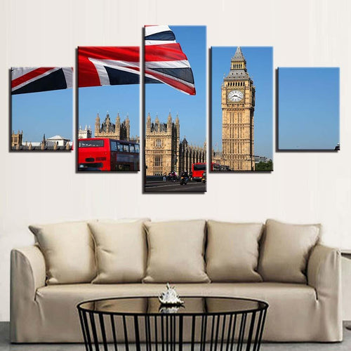 BEAUTIFUL 5 PIECE LONDON ART PRINT ON CANVAS - London Art and Souvenirs