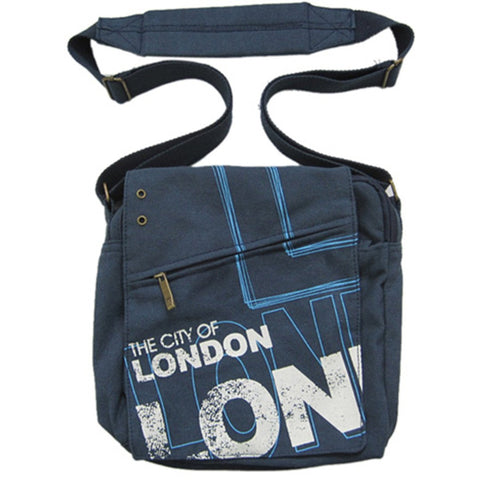 Leathersmith of London Lion Canvas Messenger Bag - Blue