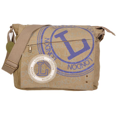 Original Robin Ruth Brand London Messenger Bag-Large beige blue lettering