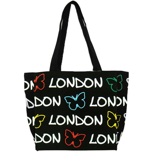 Beautiful Original Robin Ruth brand Large Butterfly London Tote Bag  Black White multicolured - London Art and Souvenirs