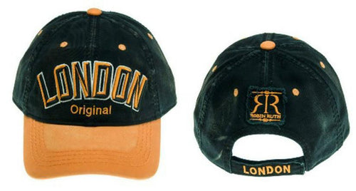 LONDON ORIGINAL BASEBALL CAP BY ROBIN RUTH BRAND  Black Orange - London Art and Souvenirs