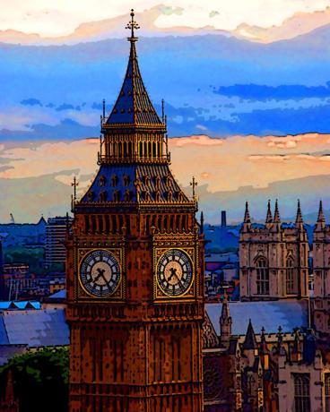 BIG BEN, London oil painting Thick Canvas, oil or Acrylic colors unsigned - London Art and Souvenirs