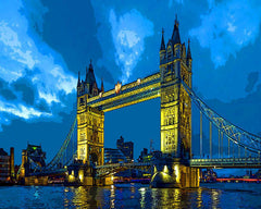 Oil painting of Tower Bridge London Thick Canvas, oil or Acrylic colors unsigned