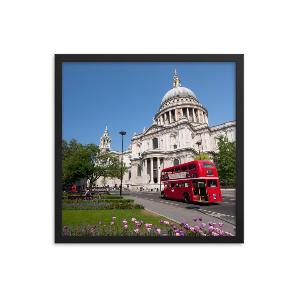 CLASSIC RED BUS IN LONDON PHOTO PRINT FRAMED - London Art and Souvenirs