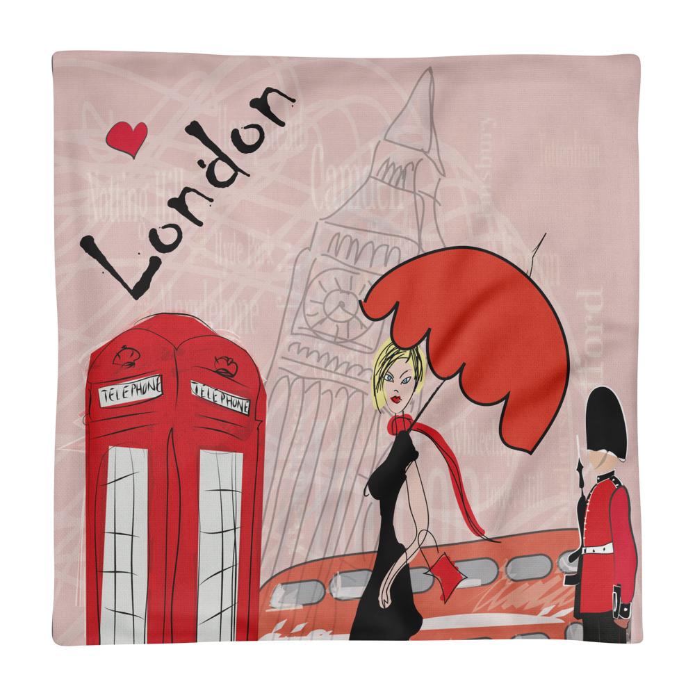 ELEGANT I LOVE LONDON PREMIUM PILLOW CASE - London Art and Souvenirs