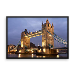 TOWER BRIDGE LONDON NIGHT SCENE FRAMED PHOTO PRINT - London Art and Souvenirs
