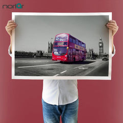 CANVAS PRINT OF FAMOUS LONDON RED BUS ON WESTMINISTER BRIDGE - London Art and Souvenirs