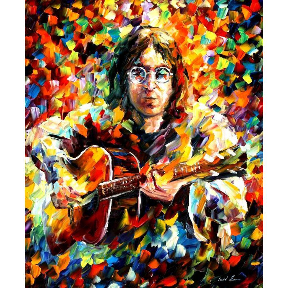 JOHN LENNON OIL PAINTING WITH PALLETE KNIFE - London Art and Souvenirs
